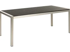 Mesa De Jardim Preta 180 X 90 Cm Vernio