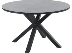 Mesa De Jardim Redonda Em Aluminio Cinzento E Preto 120 Cm Maletto