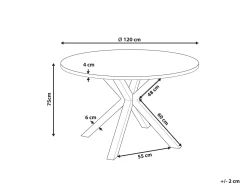 Mesa De Jardim Redonda Em Aluminio Cinzento E Preto 120 Cm Maletto