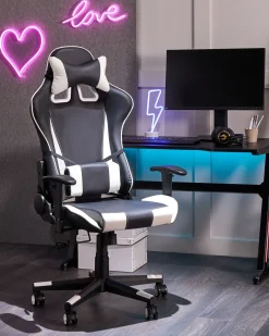 Mesa Gaming Preta Com Iluminação Led Rgb 120 X 60 Cm Darfur