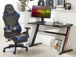 Mesa Gaming Preta Com Iluminação Led Rgb 120 X 60 Cm Darfur