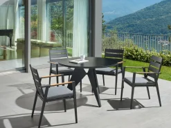 Mesa Jardim Redonda Preta 110 Olmetto