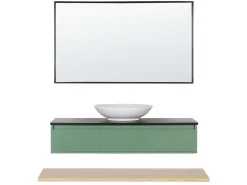 Movel De Casa De Banho Com Espelho Verde Castanho Claro E Preto Zaragoza