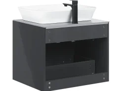 Movel De Casa De Banho Com Espelho Em Branco E Cinzento Escuro Manzon