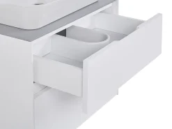 Movel De Casa De Banho Com Espelho Em Branco E Cinzento Manzon