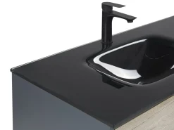 Movel De Casa De Banho E Espelho Castanho Claro E Cinzento 100 Cm Teruel