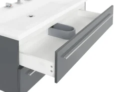 Movel De Casa De Banho Flutuante Com Lavatorio E Espelho Cinzento Almeria