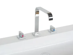 Movel De Casa De Banho Flutuante Com Lavatorio E Espelho Branco Almeria