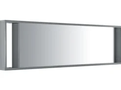 Movel De Casa De Banho Suspenso Com 2 Lavatorios E Espelho Cinzento Malaga