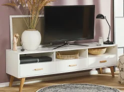 Movel De Tv Branco Com 3 Gavetas Liberty