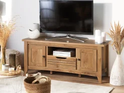 Movel De Tv Com 1 Gaveta E 2 Portas Em Madeira Clara Agora