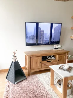 Movel De Tv Com 1 Gaveta E 2 Portas Em Madeira Clara Agora