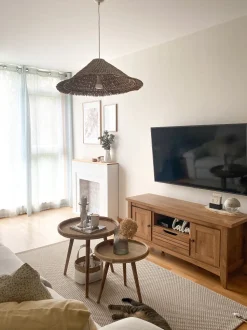 Movel De Tv Com 1 Gaveta E 2 Portas Em Madeira Clara Agora