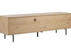 Movel De Tv Com 1 Gaveta E 3 Portas Em Madeira Clara E Branco Itaca