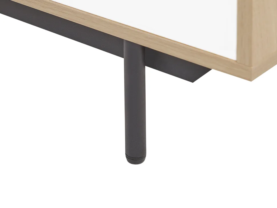 Movel De Tv Com 1 Gaveta E 3 Portas Em Madeira Clara E Branco Itaca