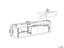 Movel De Tv Com 1 Gaveta E 2 Prateleiras Branco E Cor De Madeira Clara Fullerton