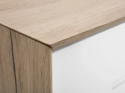 Movel De Tv Com 1 Gaveta E 2 Portas Em Madeira Clara E Branco Forester