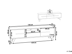 Movel De Tv Com 1 Gaveta E 2 Portas Em Madeira Clara E Branco Forester