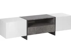 Movel De Tv Com 1 Gaveta E Iluminação Led Em Branco Russel