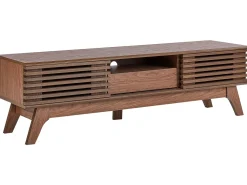 Movel De Tv Com 1 Gaveta E 5 Prateleiras Em Madeira Escura Detroit