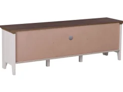 Movel De Tv Com 1 Gaveta E 2 Portas Creme E Cor De Madeira Escura Nashville