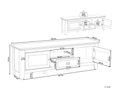 Movel De Tv Com 1 Gaveta E 2 Portas Creme E Cor De Madeira Escura Nashville