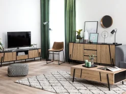 Movel De Tv Com 1 Gaveta E 2 Portas Em Madeira Clara Blackpool