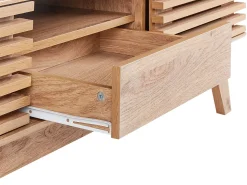 Movel De Tv Com 1 Gaveta E 5 Prateleiras Em Madeira Clara Detroit