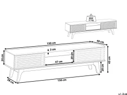 Movel De Tv Com 1 Gaveta E 5 Prateleiras Em Madeira Clara Detroit