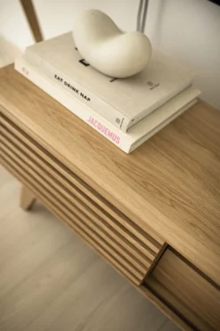 Movel De Tv Com 1 Gaveta E 5 Prateleiras Em Madeira Clara Detroit