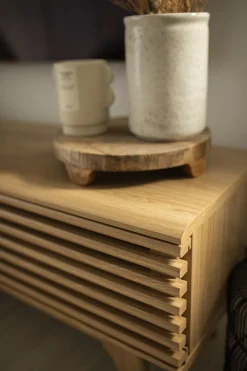 Movel De Tv Com 1 Gaveta E 5 Prateleiras Em Madeira Clara Detroit