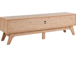 Movel De Tv Com 1 Gaveta E 5 Prateleiras Em Madeira Clara Detroit