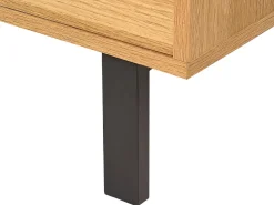 Movel De Tv Com 1 Gaveta E 2 Portas Em Madeira Clara E Preta Claremont