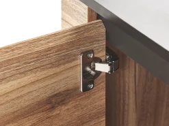 Movel De Tv Com 1 Gaveta E 2 Portas Em Madeira Clara E Preta Billings