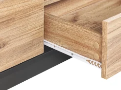 Movel De Tv Com 1 Gaveta E 2 Portas Em Madeira Clara E Preta Billings