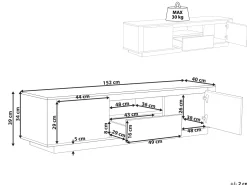Movel De Tv Com 1 Gaveta E 2 Portas Em Madeira Clara E Preta Billings