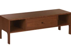 Movel De Tv Com 1 Gaveta E 2 Prateleiras Em Madeira Escura Clinton