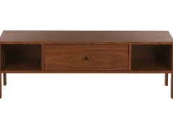 Movel De Tv Com 1 Gaveta E 2 Prateleiras Em Madeira Escura Clinton