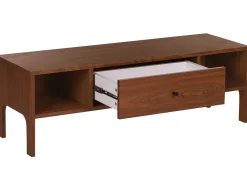 Movel De Tv Com 1 Gaveta E 2 Prateleiras Em Madeira Escura Clinton