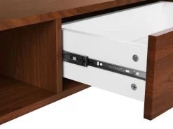 Movel De Tv Com 1 Gaveta E 2 Prateleiras Em Madeira Escura Clinton