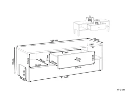 Movel De Tv Com 1 Gaveta E 2 Prateleiras Em Madeira Escura Clinton