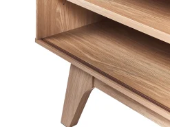 Movel De Tv Com 1 Gaveta E 5 Prateleiras Em Madeira Clara E Branco Eerie