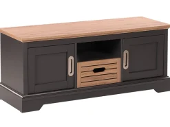Movel De Tv Com 1 Gaveta E 2 Portas Em Madeira Clara E Cinzento Garet