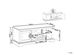 Movel De Tv Com 1 Gaveta E 2 Portas Em Madeira Clara E Cinzento Garet