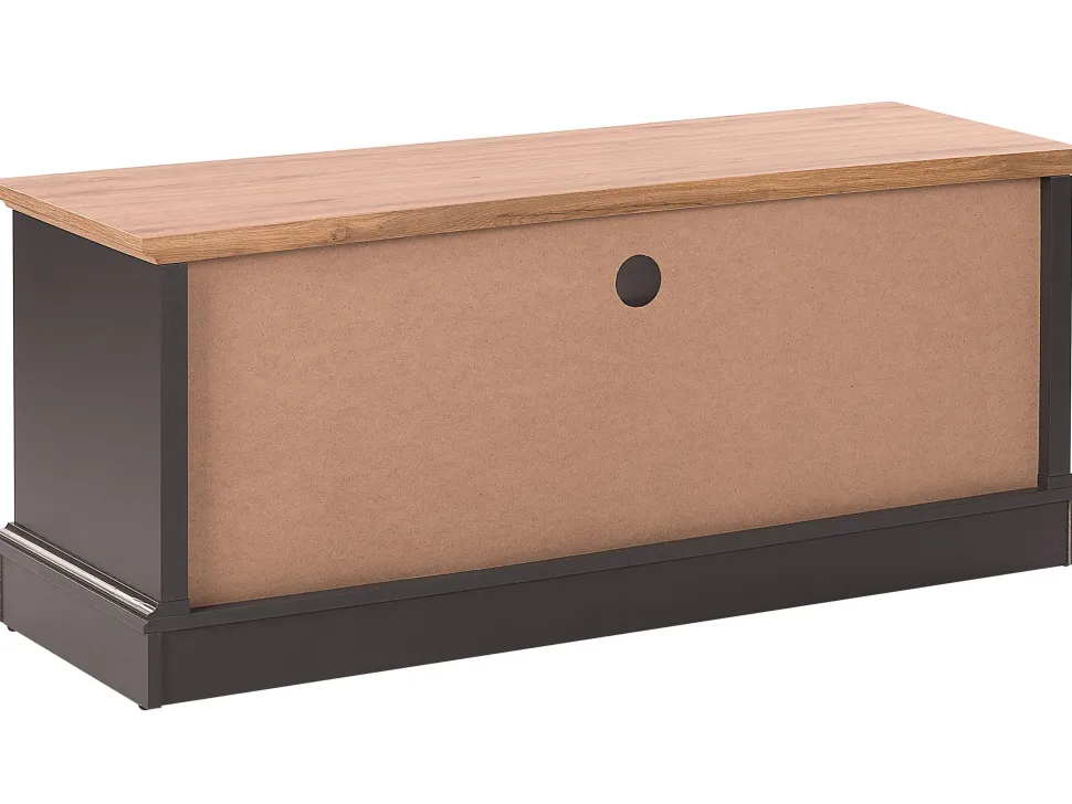 Movel De Tv Com 1 Gaveta E 2 Portas Em Madeira Clara E Cinzento Garet