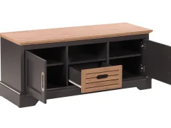 Movel De Tv Com 1 Gaveta E 2 Portas Em Madeira Clara E Cinzento Garet