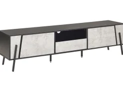 Movel De Tv Com 1 Gaveta E 2 Portas Cinzento Claro E Preto Blackpool