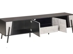 Movel De Tv Com 1 Gaveta E 2 Portas Cinzento Claro E Preto Blackpool