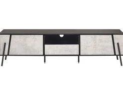 Movel De Tv Com 1 Gaveta E 2 Portas Cinzento Claro E Preto Blackpool