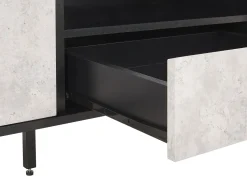 Movel De Tv Com 1 Gaveta E 2 Portas Cinzento Claro E Preto Blackpool